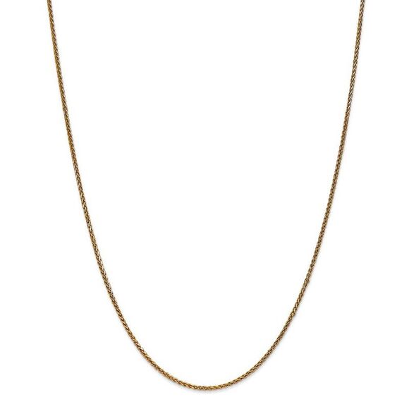 1.4mm 14k Yellow Gold Solid Diamond Cut Spiga Chain Necklace, 20 Inch - Picture 3 of 8